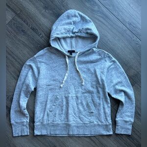 J. Crew Light Gray/Blue Tint Womens Lightweight Hoodie Sweater Small